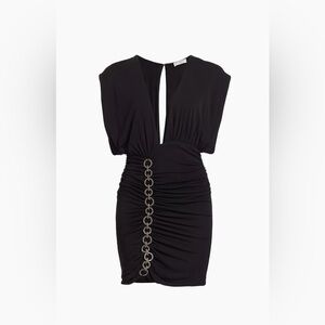 Ramy Brook Aubrie Crystal-Accented Ruched Mini Dress NWT